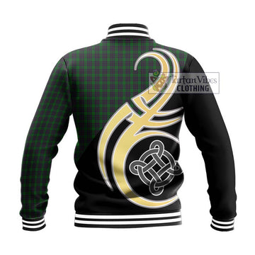 Elphinstone Tartan Baseball Jacket with Family Crest and Celtic Symbol Style - Tartan Vibes Clothing