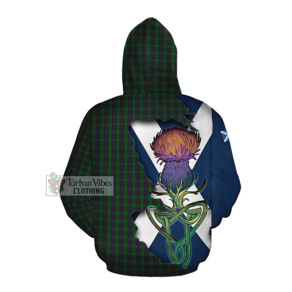 Elphinstone Tartan Family Crest Cotton Hoodie Scottish Thistle Celtic Inspired Pullover Hoodie - Tartan Vibes Clothing