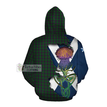 Tartan Vibes Clothing Elphinstone Tartan Family Crest Cotton Hoodie Scottish Thistle Celtic Inspired