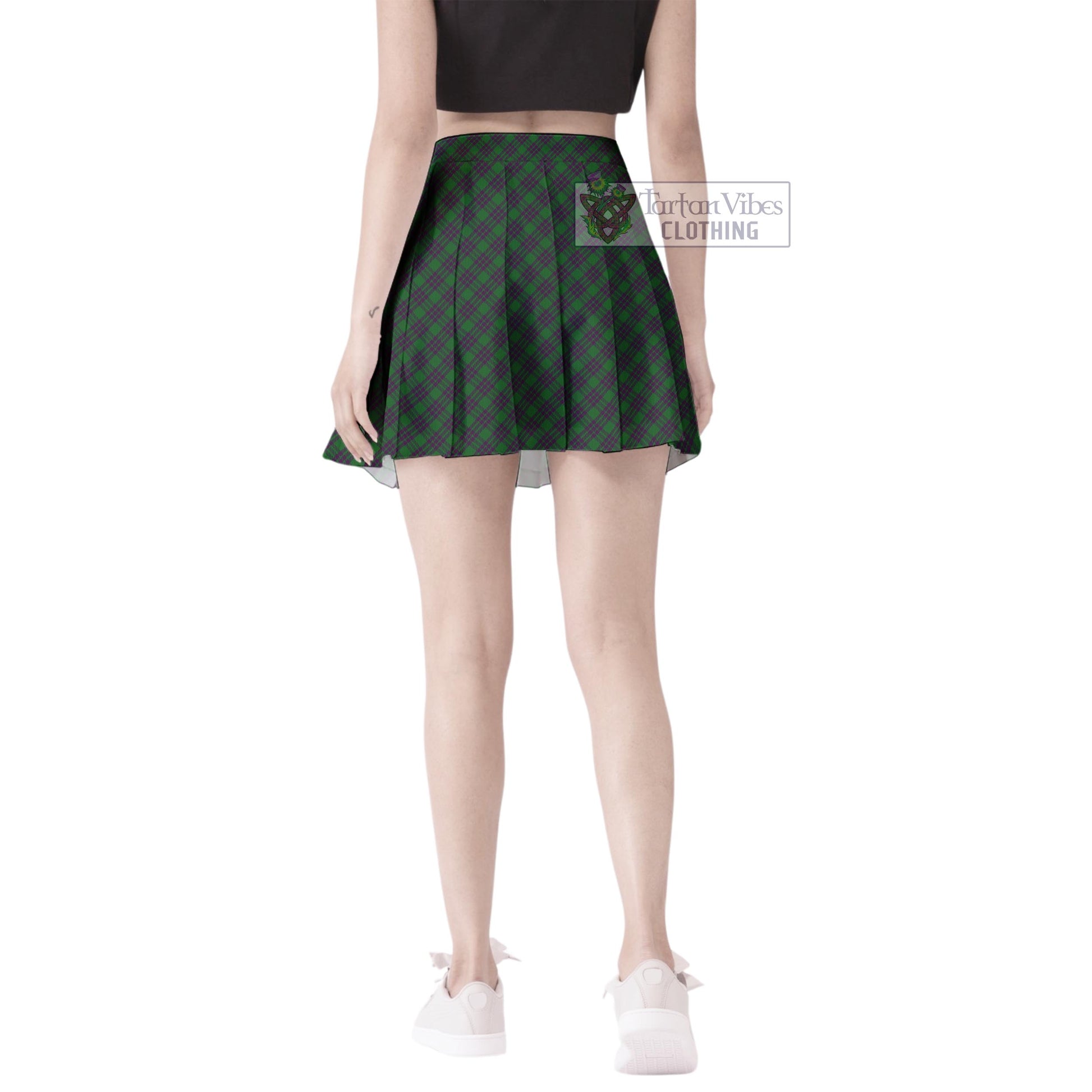 Elphinstone Tartan Women's Plated Mini Skirt Cross Style - Tartan Vibes Clothing