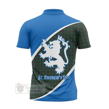 Elphinstone Family Crest Tartan Zipper Polo Shirt Celebrate Saint Andrew's Day in Style - Tartan Vibes Clothing