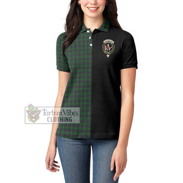 Elphinstone Tartan Women's Polo Shirt with Family Crest and Half Of Me Style - Tartan Vibes Clothing