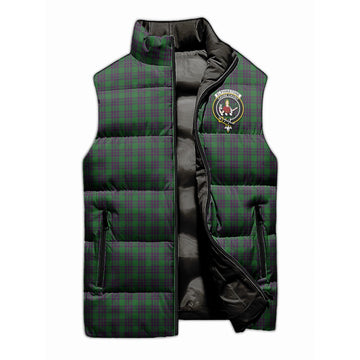 Elphinstone Tartan Sleeveless Puffer Jacket with Family Crest - Tartan Vibes Clothing