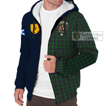 Elphinstone Tartan Sherpa Hoodie Alba with Scottish Lion Royal Arm Half Style - Tartan Vibes Clothing