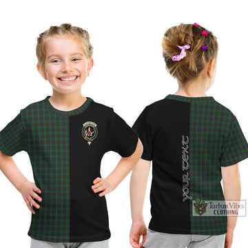 Elphinstone Tartan Kid T-Shirt with Family Crest and Half Of Me Style - Tartan Vibes Clothing