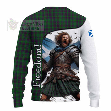 Tartan Vibes Clothing Elphinstone Crest Tartan Knitted Sweater Inspired by the Freedom of Scottish Warrior