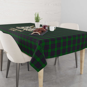 Elphinstone Tartan Tablecloth with Clan Crest and the Golden Sword of Courageous Legacy - Tartan Vibes Clothing