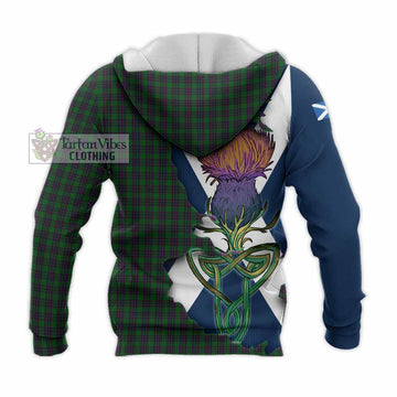Elphinstone Tartan Family Crest Knitted Hoodie Scottish Thistle Celtic Inspired - Tartan Vibes Clothing