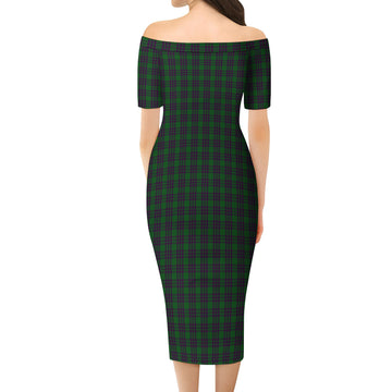 Elphinstone Tartan Off Shoulder Lady Dress - Tartan Vibes Clothing