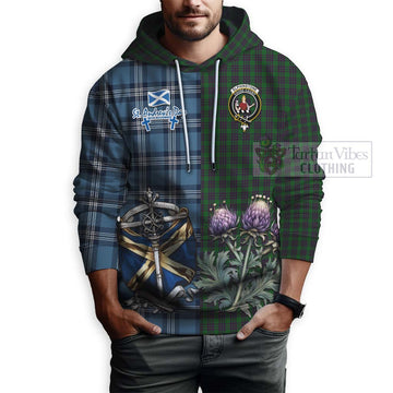 Elphinstone Tartan Hoodie Happy St. Andrew's Day Half Tartan Style - Tartan Vibes Clothing