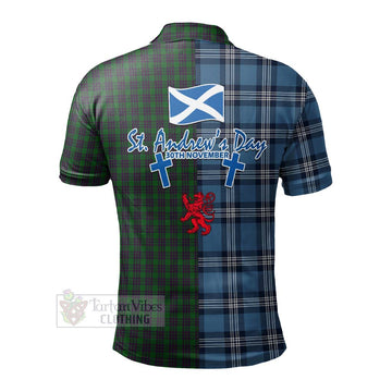 Elphinstone Tartan Polo Shirt Happy St. Andrew's Day Half Tartan Style - Tartan Vibes Clothing