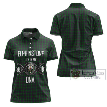 Elphinstone Tartan Women's Polo Shirt with Family Crest DNA In Me Style - Tartan Vibes Clothing