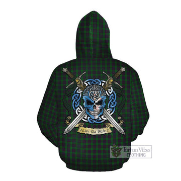 Elphinstone Tartan Cotton Hoodie with Family Crest Celtic Skull Style Pullover Hoodie - Tartan Vibes Clothing
