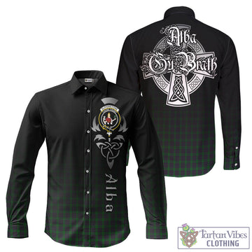 Elphinstone Tartan Long Sleeve Button Up Featuring Alba Gu Brath Family Crest Celtic Inspired - Tartan Vibes Clothing