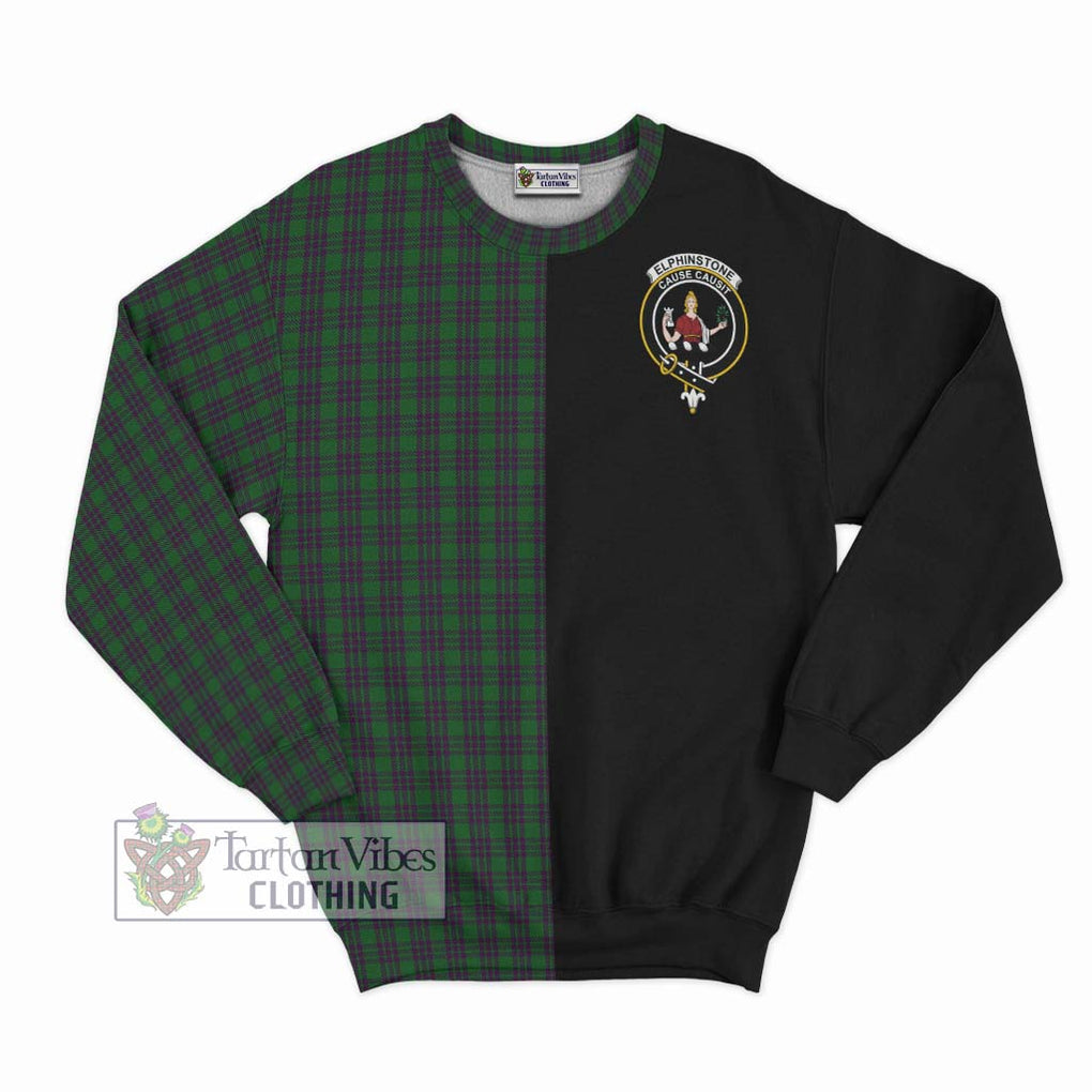 Elphinstone Tartan Sweatshirt with Family Crest and Half Of Me Style - Tartan Vibes Clothing