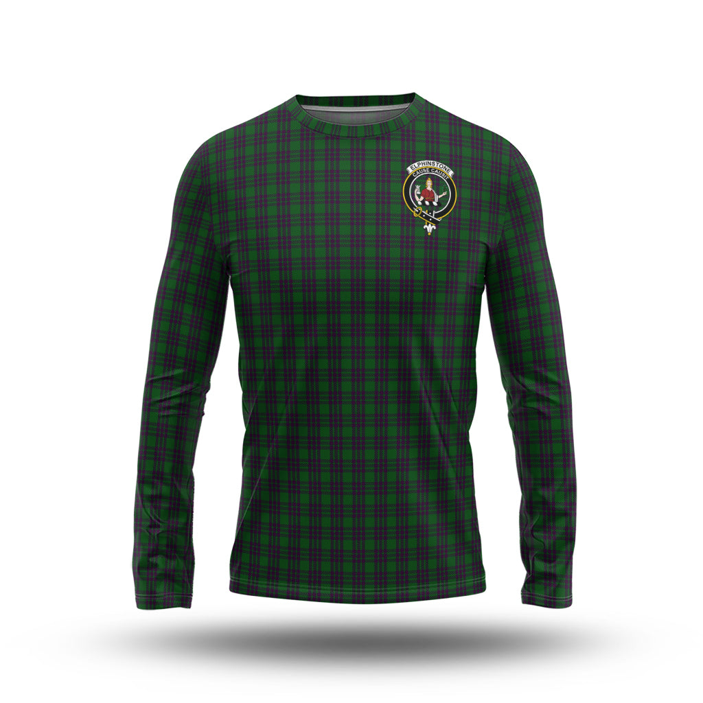Elphinstone Tartan Long Sleeve T-Shirt with Family Crest - Tartan Vibes Clothing
