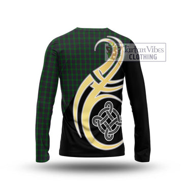 Elphinstone Tartan Long Sleeve T-Shirt with Family Crest and Celtic Symbol Style - Tartan Vibes Clothing