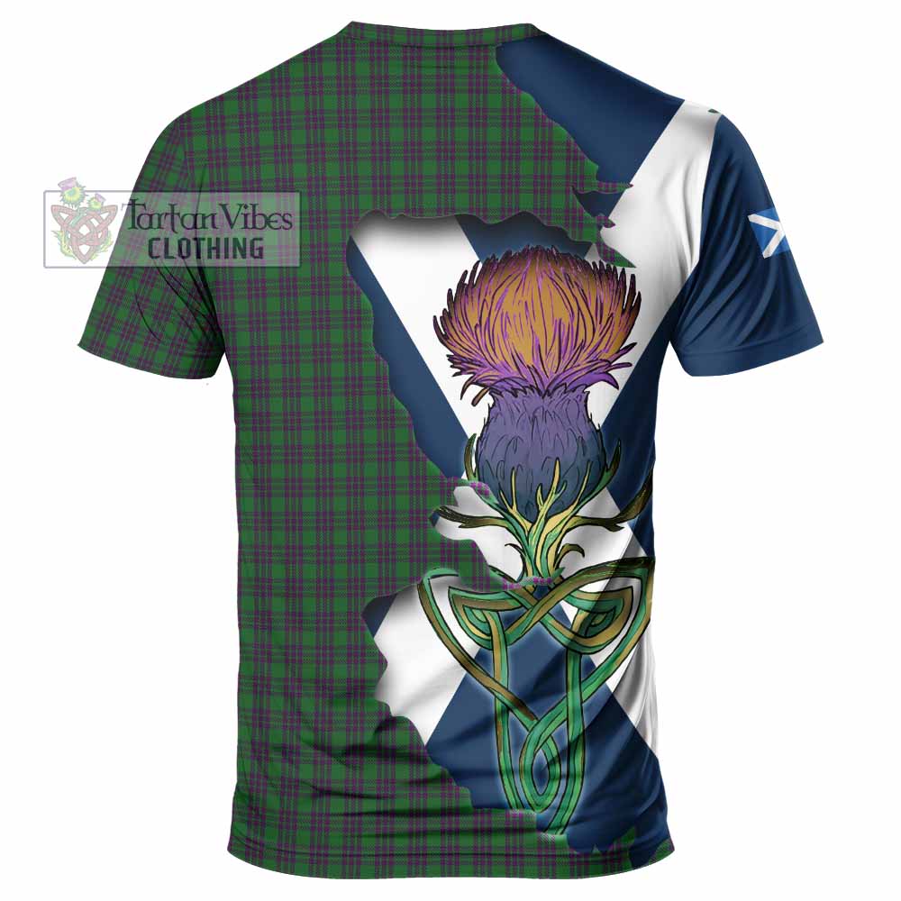 Tartan Vibes Clothing Elphinstone Tartan Family Crest T-Shirt Scottish Thistle Celtic Inspired