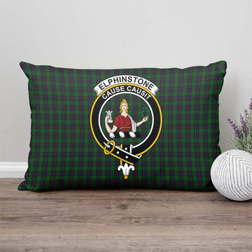 Elphinstone Tartan Pillow Cover with Family Crest - Tartan Vibes Clothing