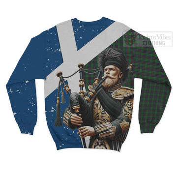 Elphinstone Tartan Sweatshirt with Family Crest Scottish Bagpiper Vibes - Tartan Vibes Clothing