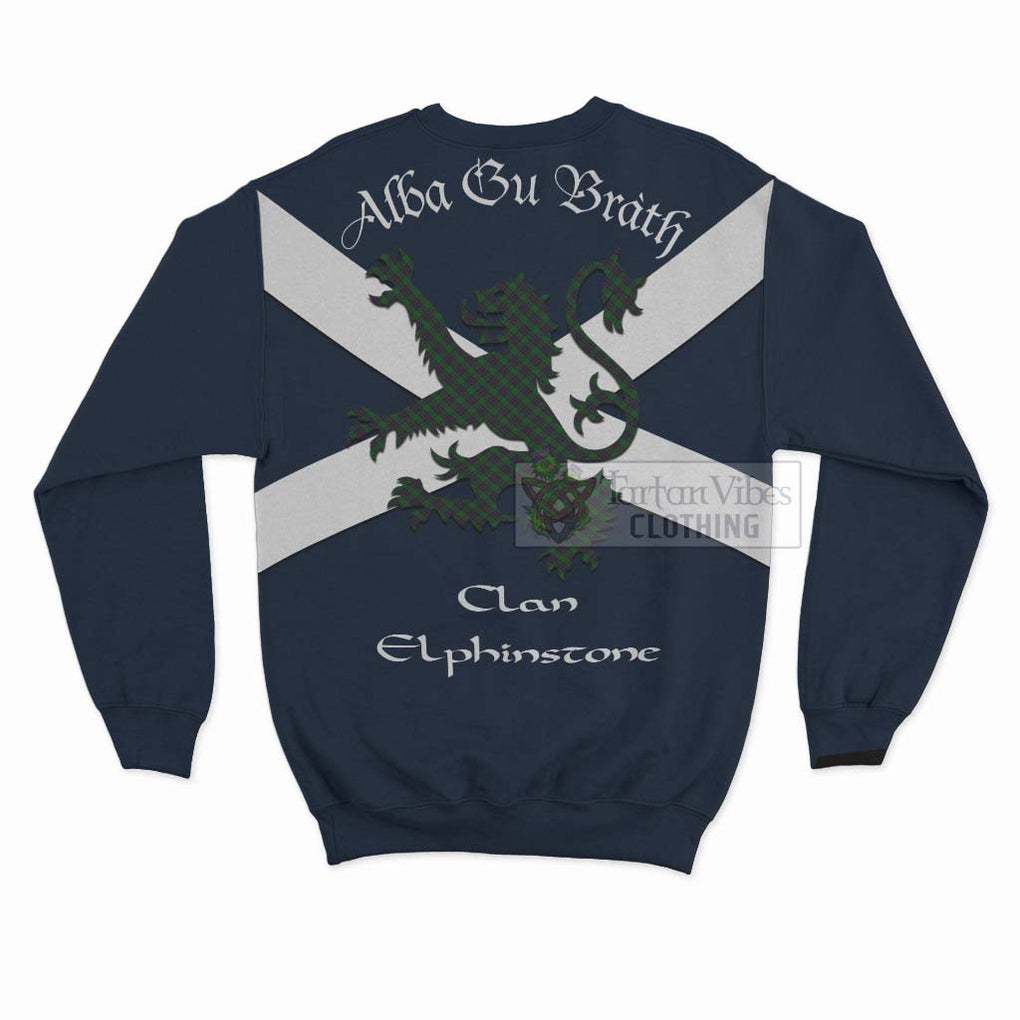 Elphinstone Tartan Lion Rampant Sweatshirt Proudly Display Your Heritage with Alba Gu Brath and Clan Name - Tartan Vibes Clothing