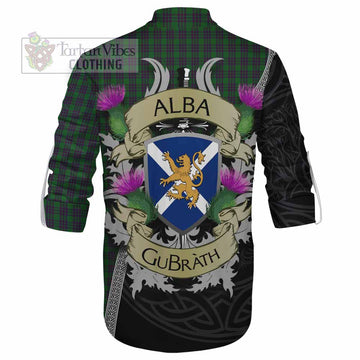 Elphinstone Tartan Family Crest Ghillie Kilt Shirt Lion Rampant Royal Thistle Shield Celtic Inspired - Tartan Vibes Clothing