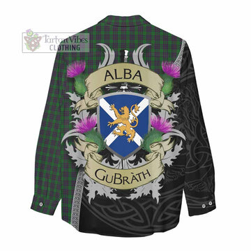 Elphinstone Tartan Family Crest Women's Casual Shirt Lion Rampant Royal Thistle Shield Celtic Inspired - Tartan Vibes Clothing