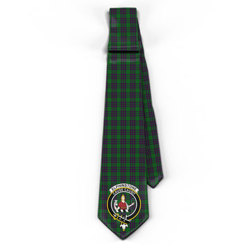 Elphinstone Tartan Classic Necktie with Family Crest