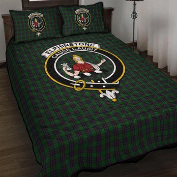 Elphinstone Tartan Quilt Bed Set with Family Crest - Tartan Vibes Clothing