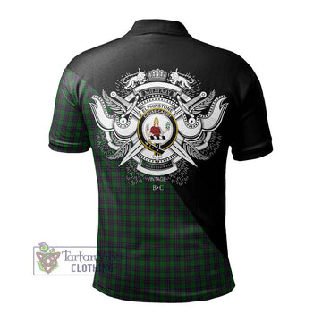 Elphinstone Tartan Polo Shirt with Family Crest and Military Logo Style - Tartan Vibes Clothing
