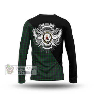 Elphinstone Tartan Long Sleeve T-Shirt with Family Crest and Military Logo Style - Tartan Vibes Clothing