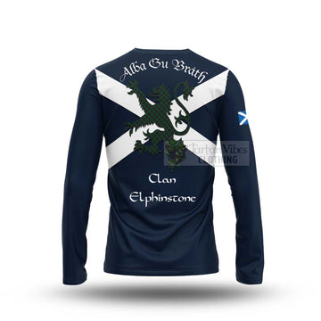 Elphinstone Tartan Lion Rampant Long Sleeve T-Shirt Proudly Display Your Heritage with Alba Gu Brath and Clan Name - Tartan Vibes Clothing