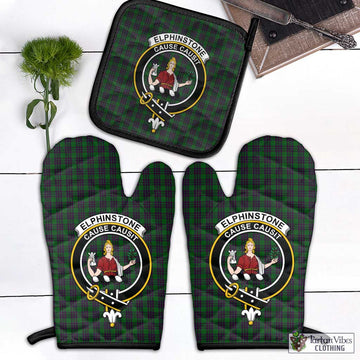 Elphinstone Tartan Combo Oven Mitt & Pot-Holder with Family Crest - Tartan Vibes Clothing