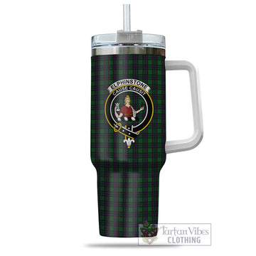 Elphinstone Tartan Tumbler with Handle with Family Crest - Tartan Vibes Clothing
