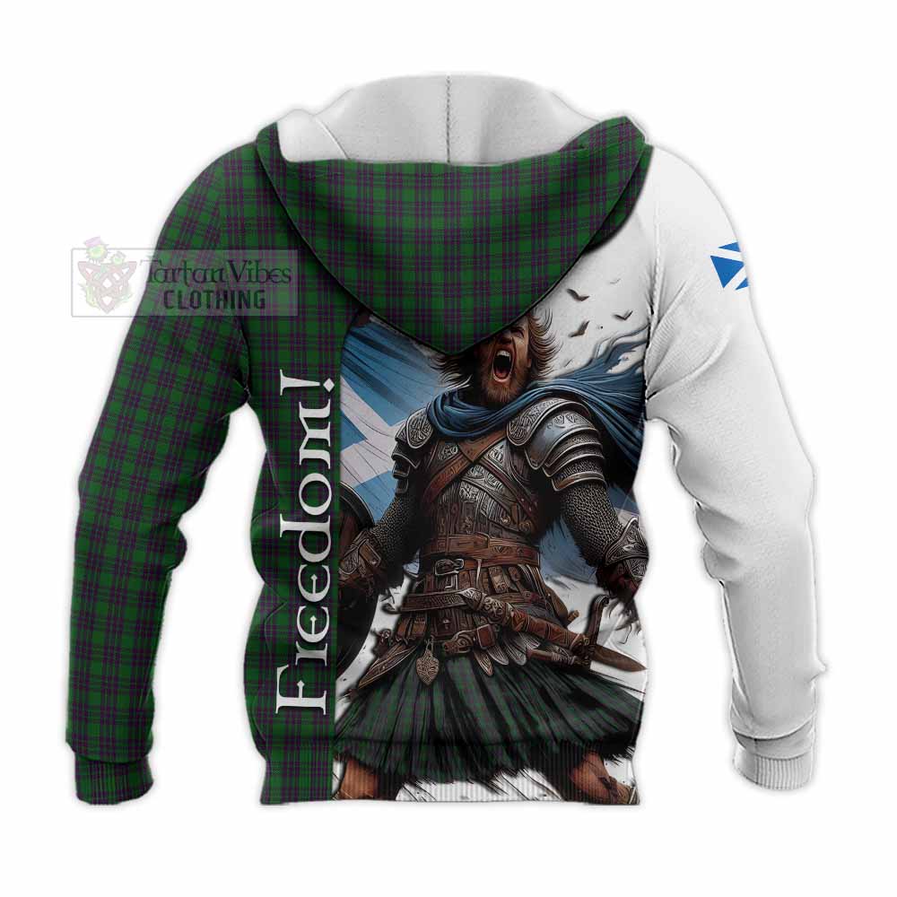 Tartan Vibes Clothing Elphinstone Crest Tartan Knitted Hoodie Inspired by the Freedom of Scottish Warrior