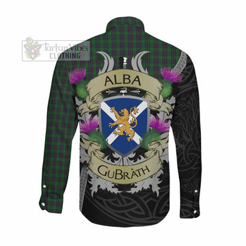 Elphinstone Tartan Family Crest Long Sleeve Button Shirt Lion Rampant Royal Thistle Shield Celtic Inspired Men's Shirt - Tartan Vibes Clothing