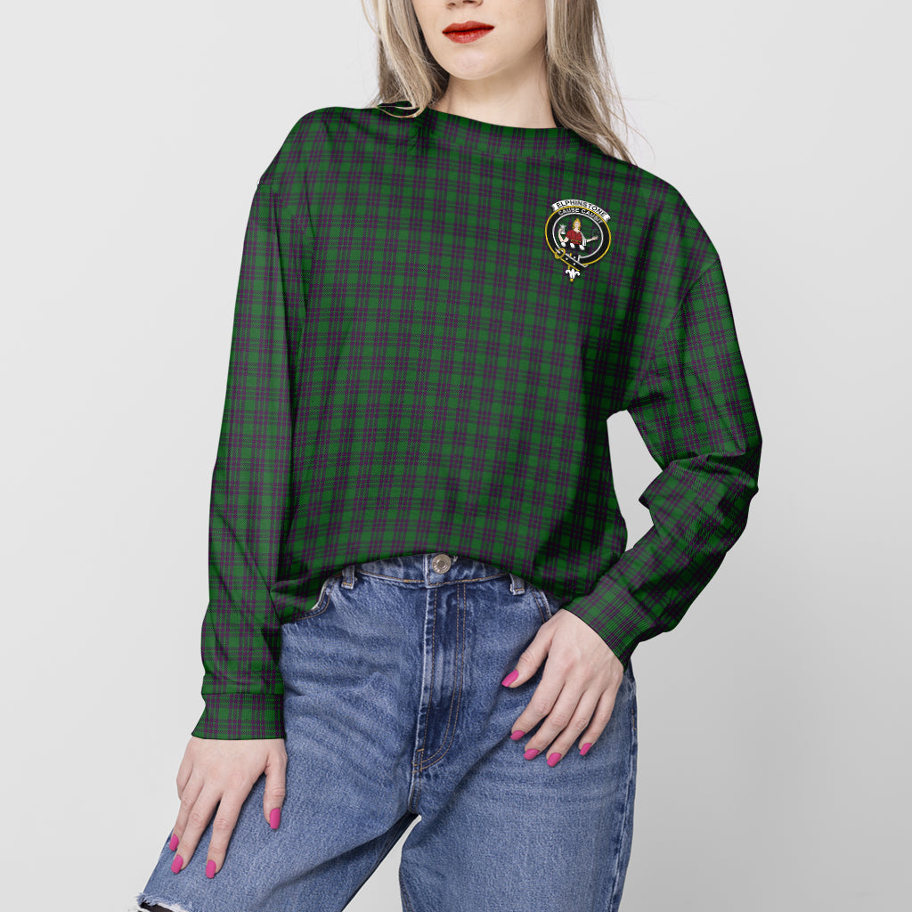 Elphinstone Tartan Sweatshirt with Family Crest - Tartan Vibes Clothing