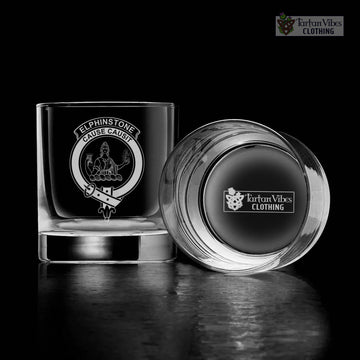 Elphinstone Clan Crest Engraved Whiskey Glass - 2D-tartanvibesclothing