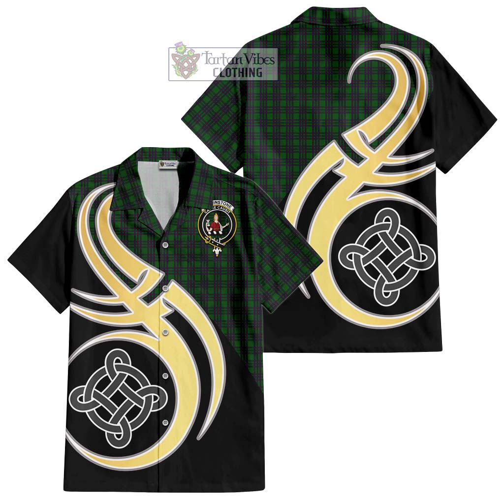 Elphinstone Tartan Hawaiian Shirt with Family Crest and Celtic Symbol Style - Tartan Vibes Clothing