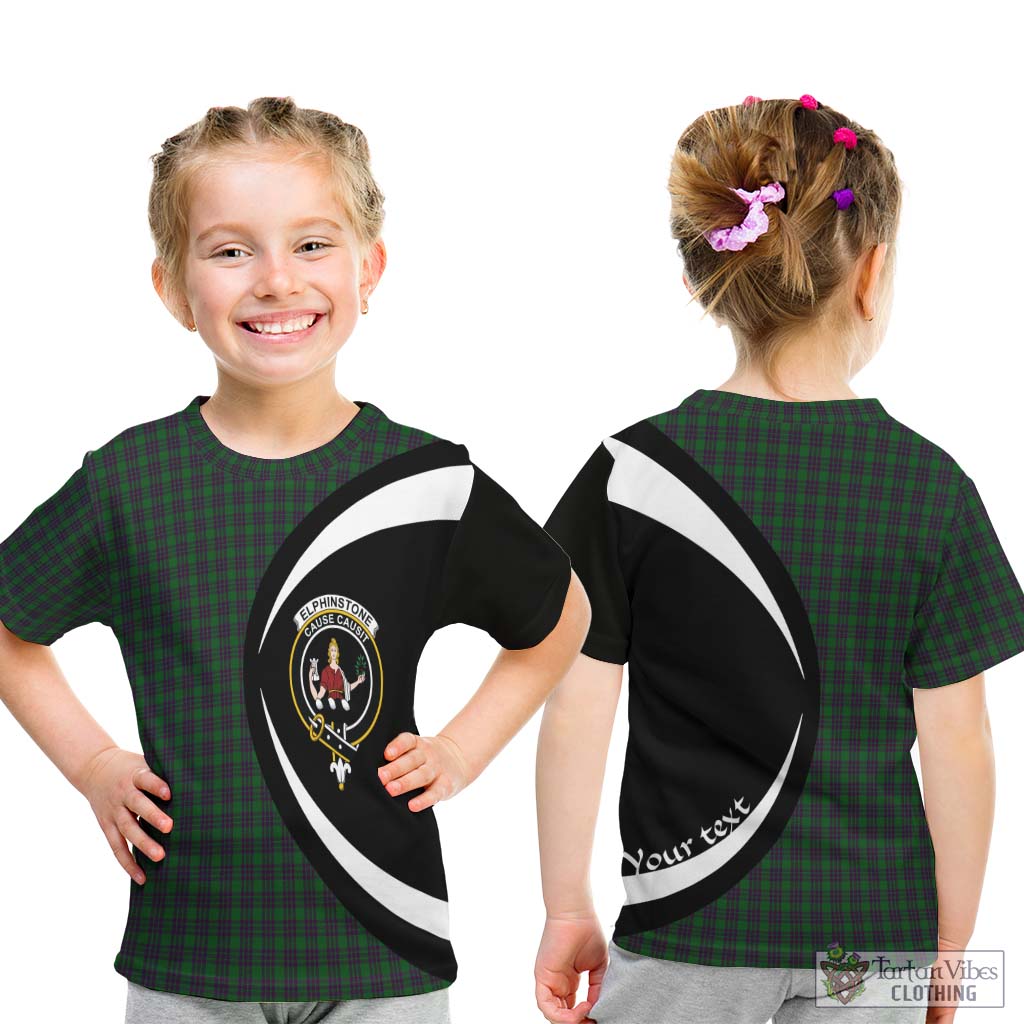 Elphinstone Tartan Kid T-Shirt with Family Crest Circle Style - Tartan Vibes Clothing