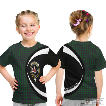 Elphinstone Tartan Kid T-Shirt with Family Crest Circle Style - Tartan Vibes Clothing