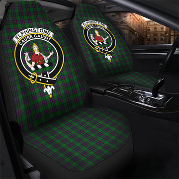 Elphinstone Tartan Car Seat Cover with Family Crest