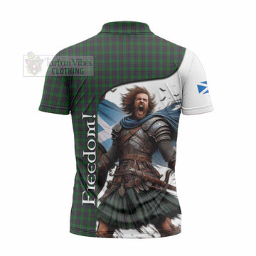 Tartan Vibes Clothing Elphinstone Crest Tartan Zipper Polo Shirt Inspired by the Freedom of Scottish Warrior
