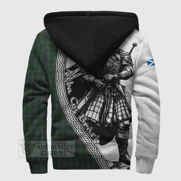 Elphinstone Tartan Clan Crest Sherpa Hoodie with Highlander Warrior Celtic Style - Tartan Vibes Clothing