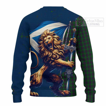 Elphinstone Tartan Family Crest Knitted Sweater with Scottish Majestic Lion - Tartan Vibes Clothing