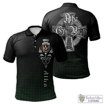 Elphinstone Tartan Polo Shirt Featuring Alba Gu Brath Family Crest Celtic Inspired