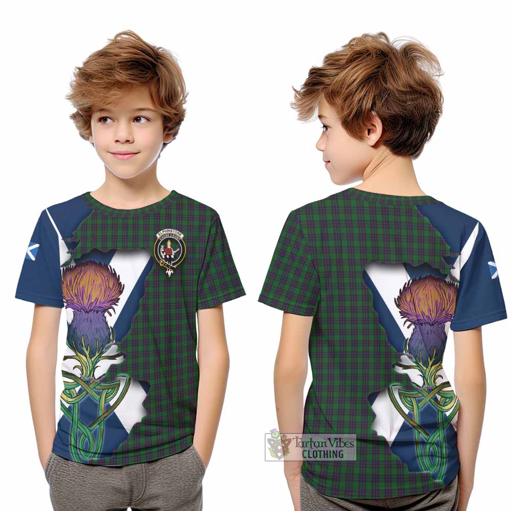 Elphinstone Tartan Family Crest Kid T-Shirt Scottish Thistle Celtic Inspired - Tartan Vibes Clothing