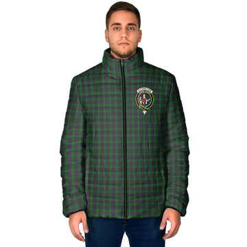 Elphinstone Tartan Padded Jacket with Family Crest - Tartan Vibes Clothing