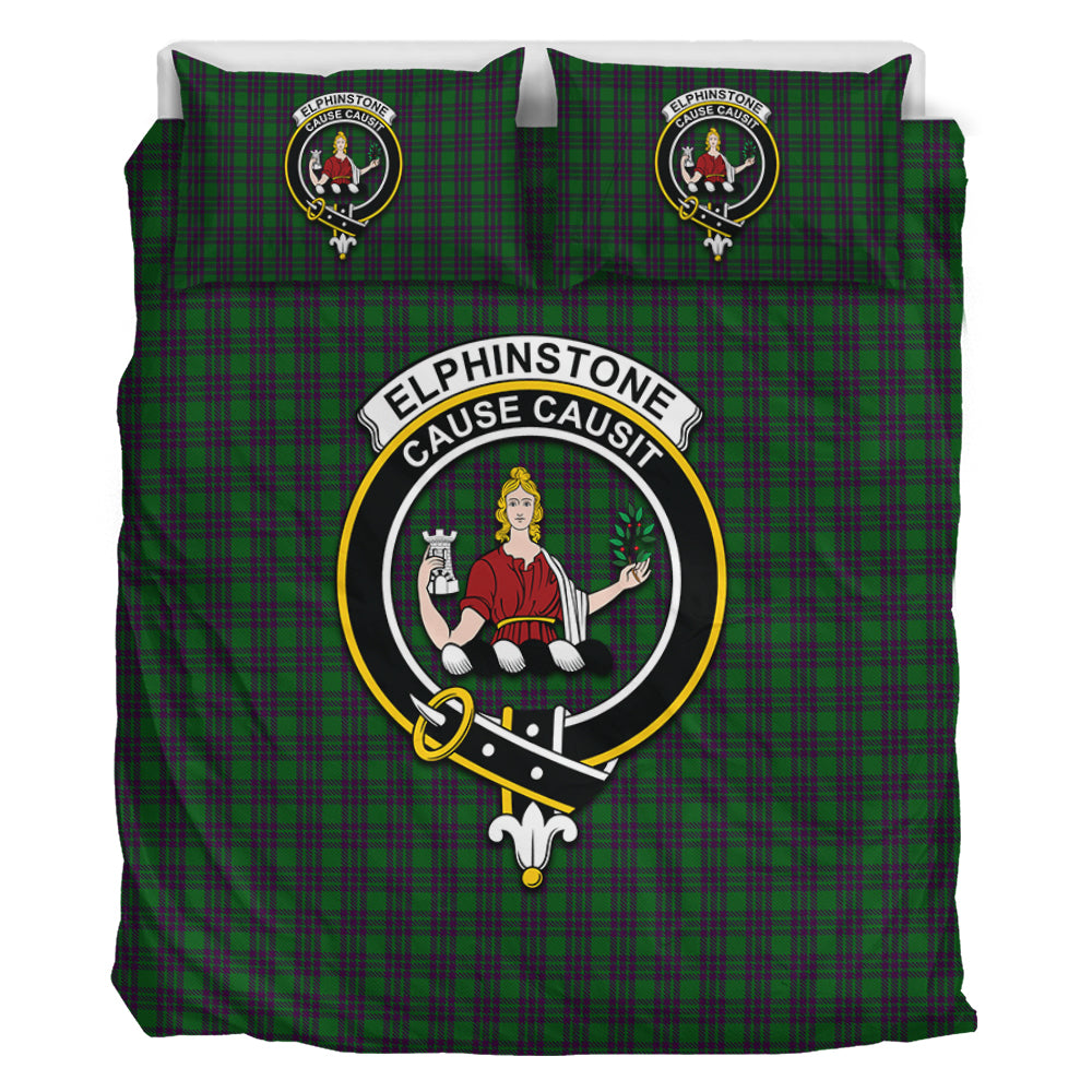 Elphinstone Tartan Bedding Set with Family Crest - Tartan Vibes Clothing
