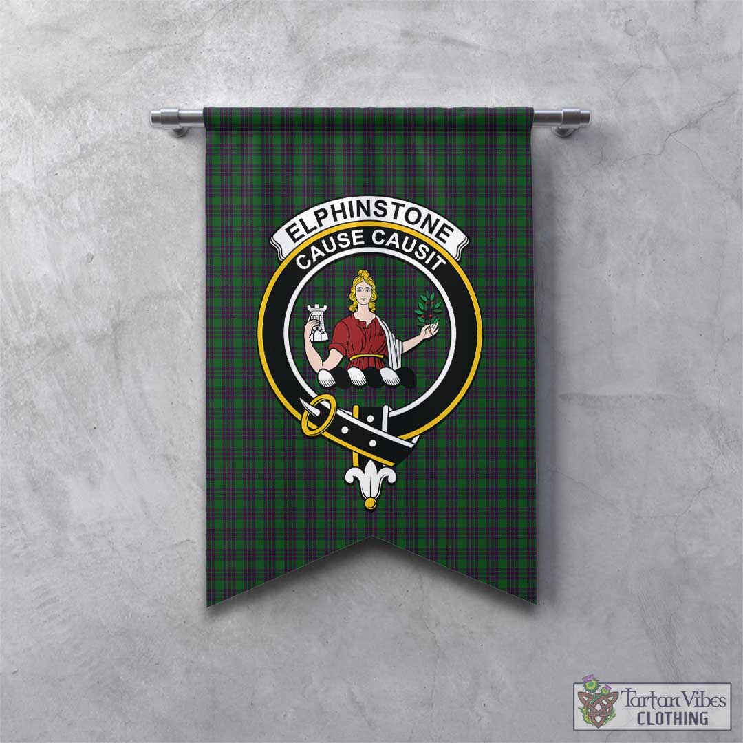 Elphinstone Tartan Gonfalon, Tartan Banner with Family Crest - Tartan Vibes Clothing